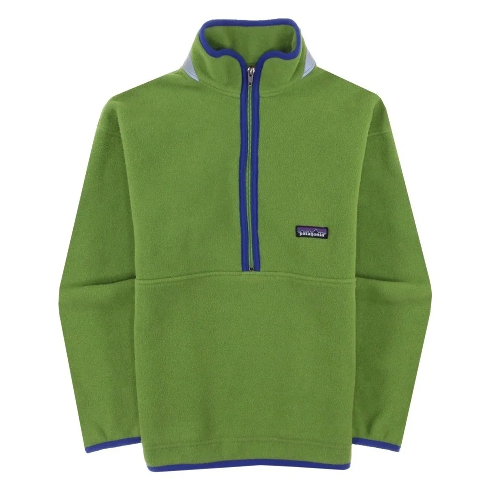 Patagonia Kids Synchilla Quarter‎ Zip Fleece Pullover Green Small 65518 S4
